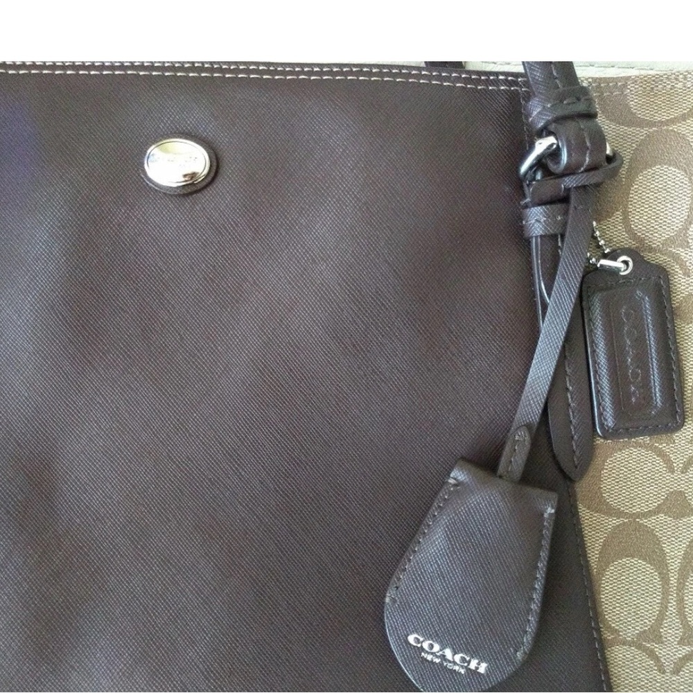 Coach Signature Brown and Tan Tote - Picture 4 of 6